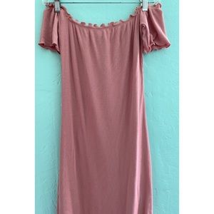 Pink off the shoulder dress